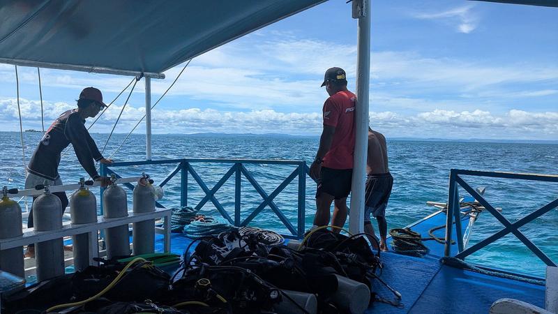 Gear on the dive boat
